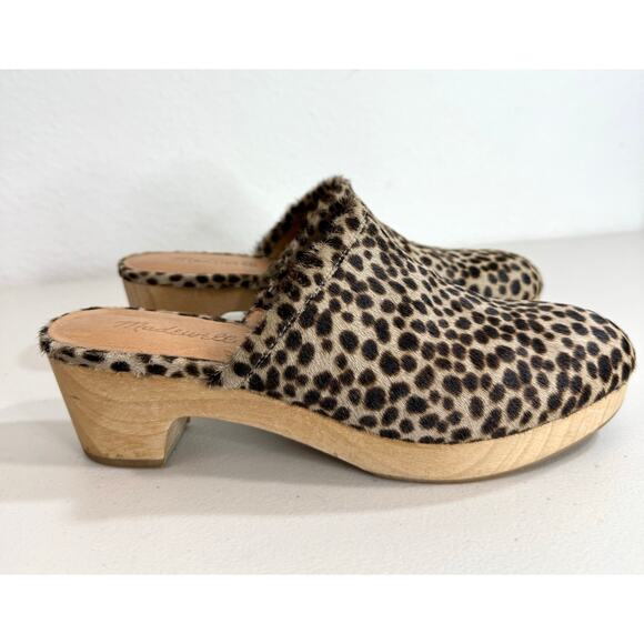 Madewell The Ruby Clog in Dotted Calf Hair Driftwood Grey Multi Women's Size 7 - Picture 4 of 12